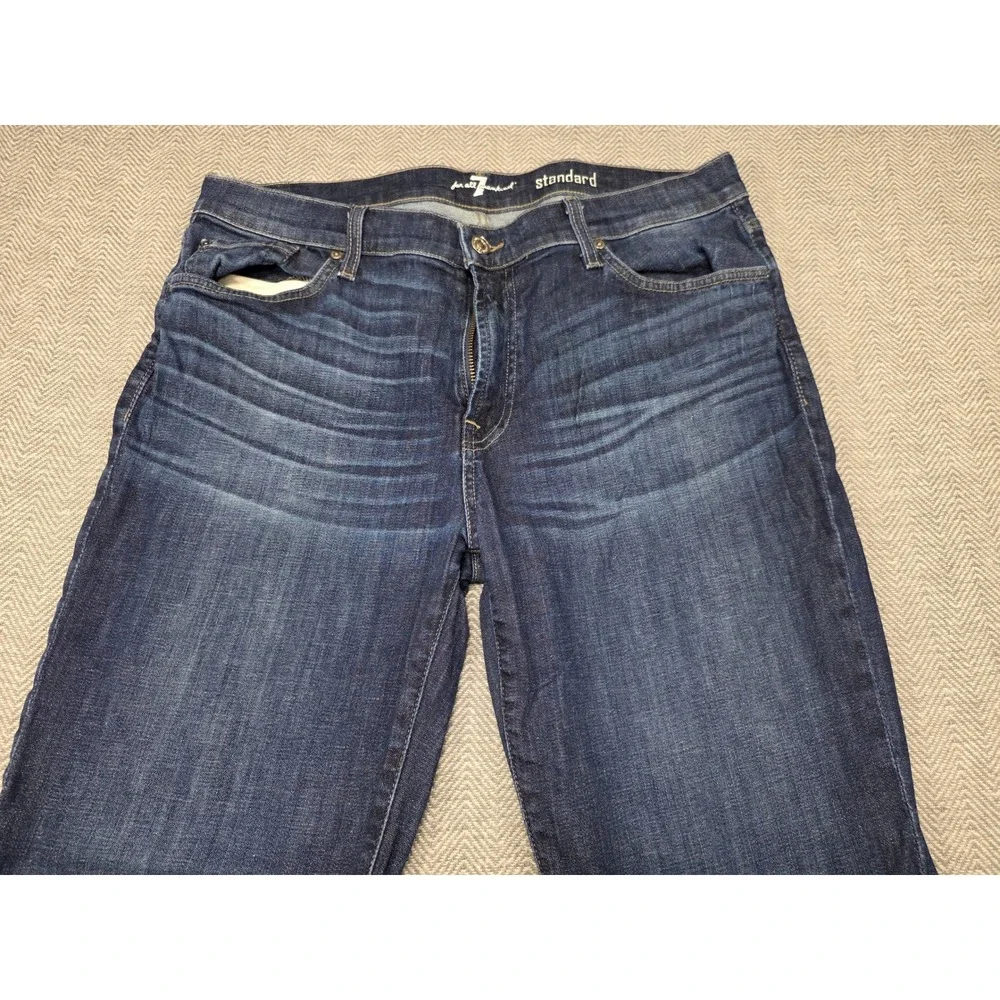 7 For All Mankind Standard Mens Straight‎ Leg Jeans Dark Wash Size 36 x 29